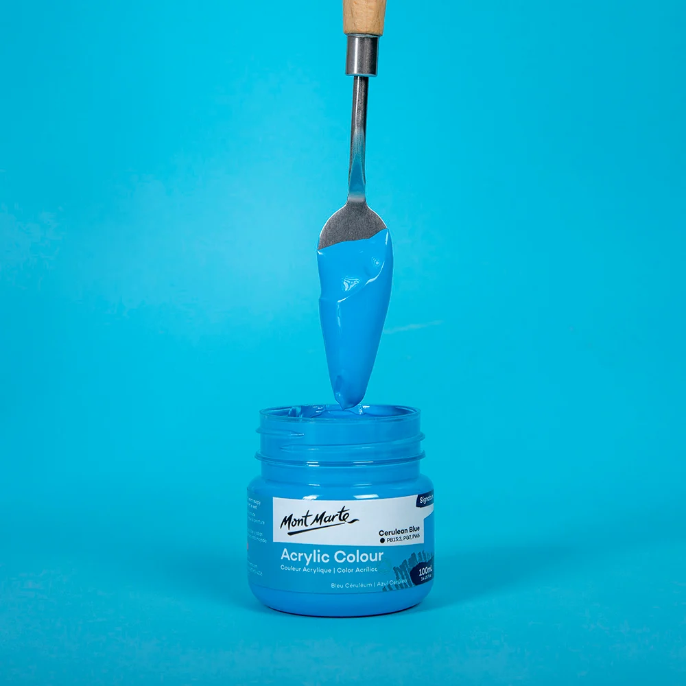 Acrylic Colour Paint Signature 100ml (3.4 US fl.oz) - Cerulean Blue - Image 2