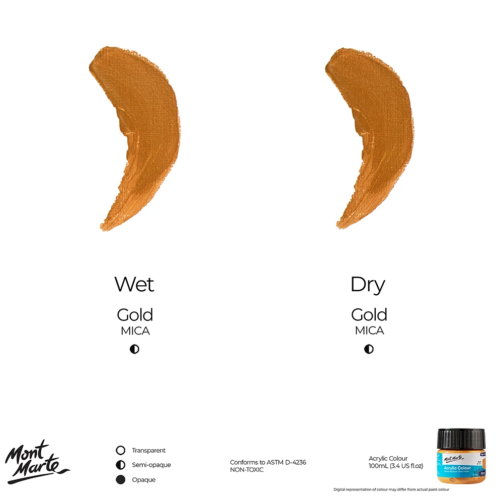 Acrylic Colour Paint Signature 100ml (3.4 US fl.oz) - Gold - Image 8