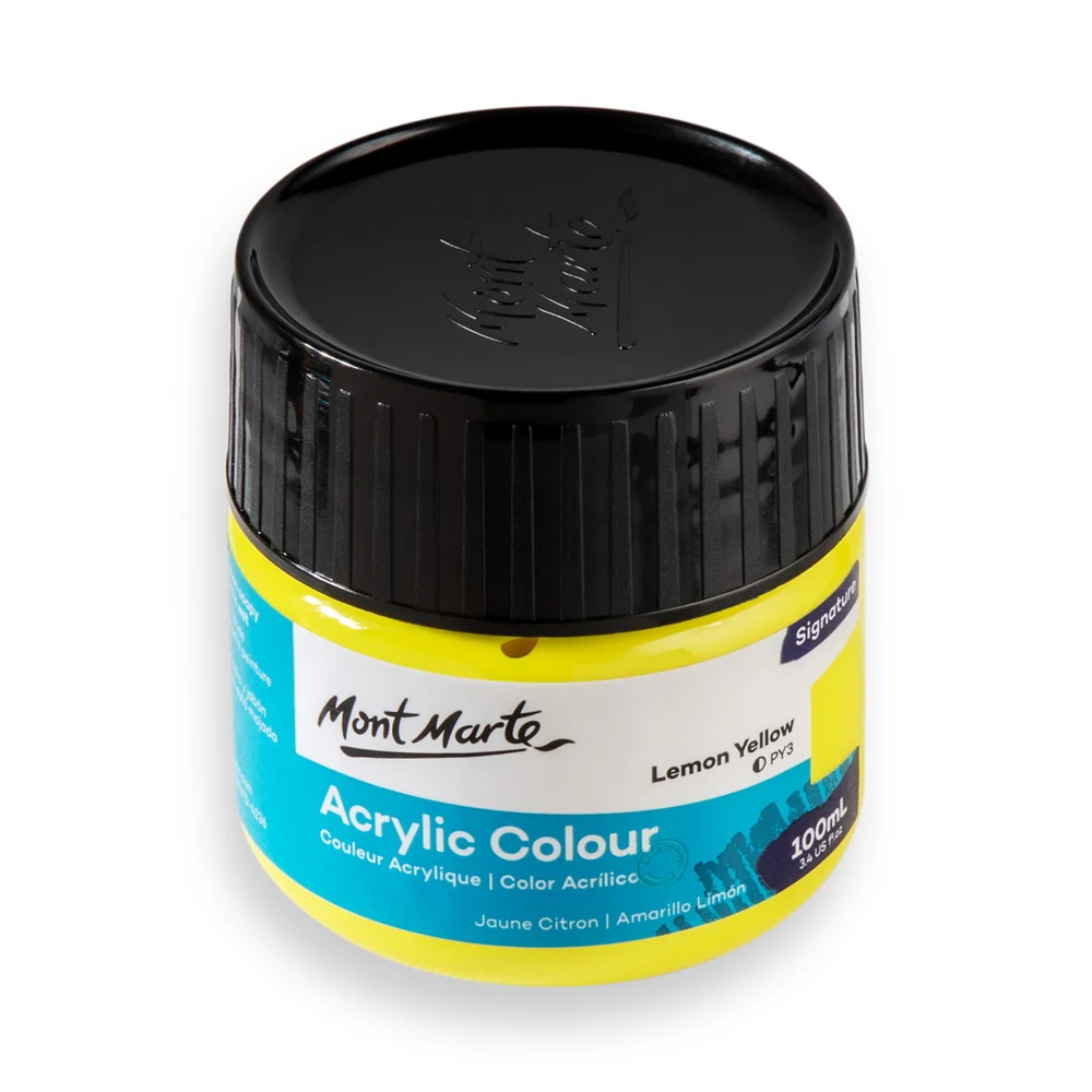 Acrylic Colour Paint Signature 100mL (3.4 US fl.oz) - Lemon Yellow - Image 3