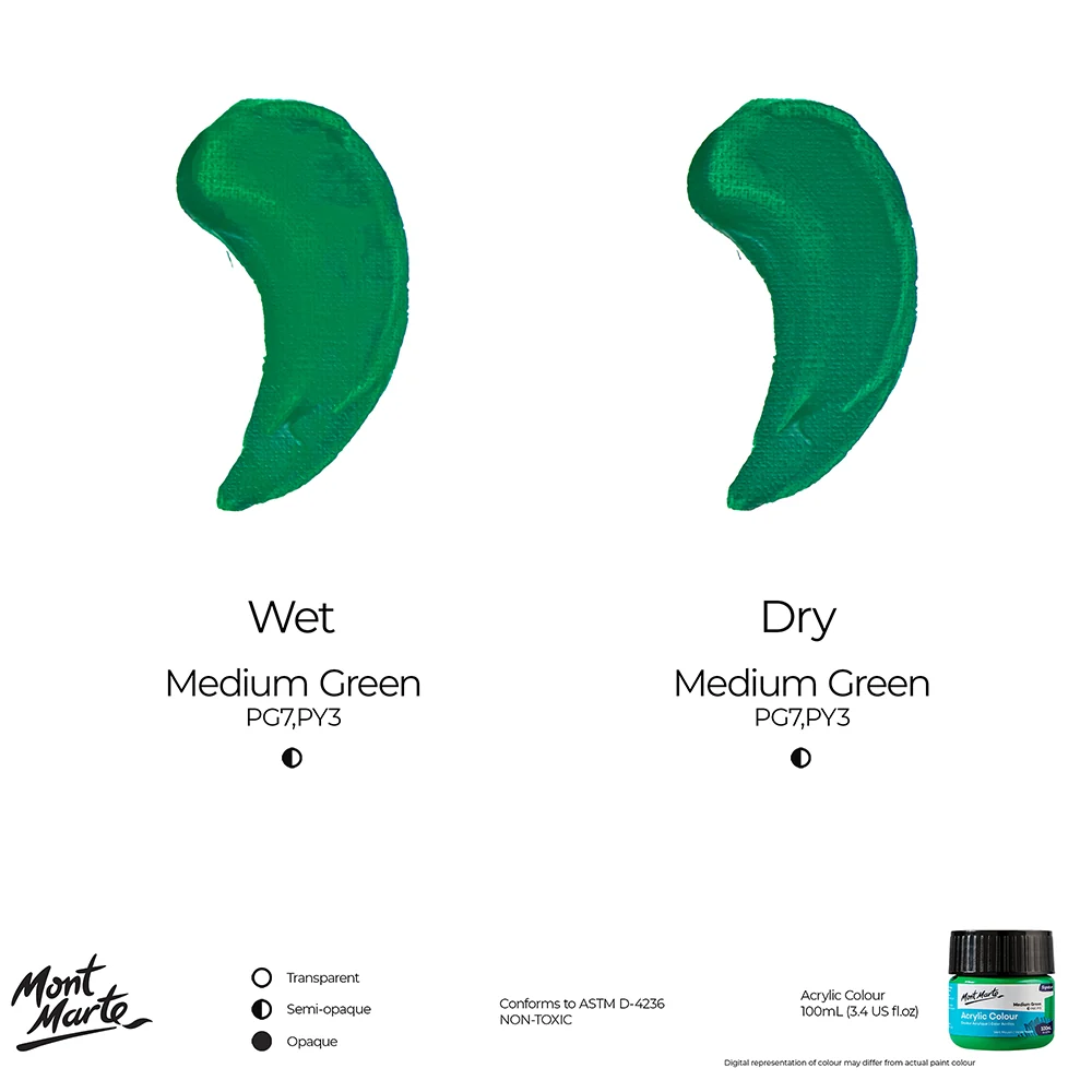 Acrylic Colour Paint Signature 100ml (3.4 US fl.oz) - Medium Green - Image 9