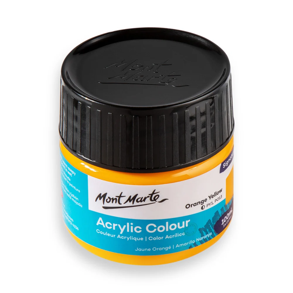 Acrylic Colour Paint Signature 100ml (3.4 US fl.oz) - Orange Yellow - Image 3
