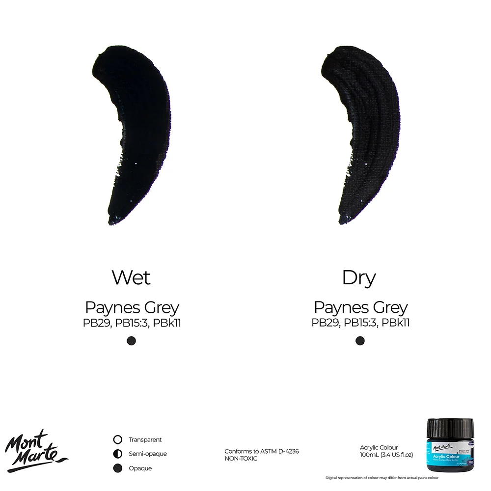 Acrylic Colour Paint Signature 100ml (3.4 US fl.oz) - Paynes Grey - Image 9