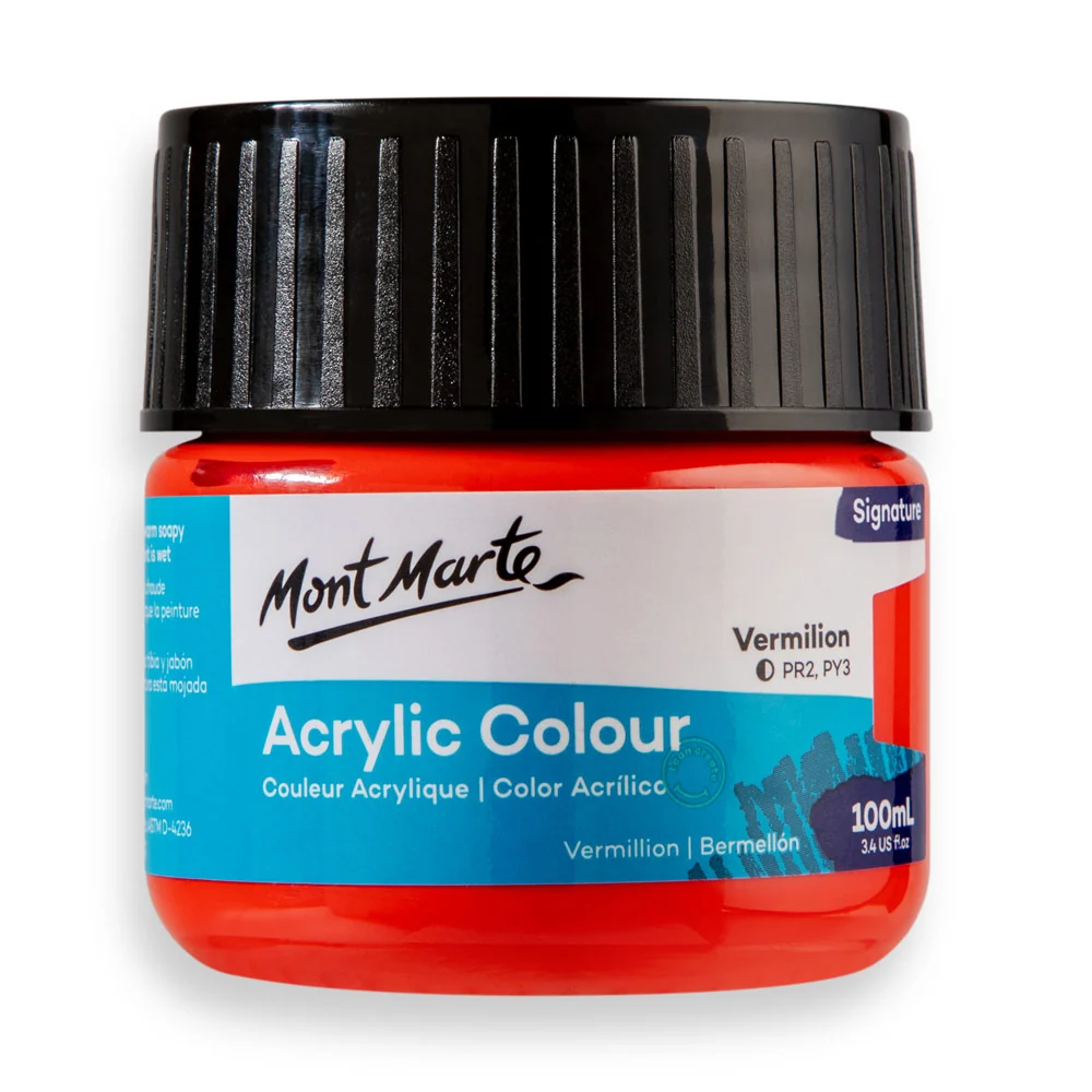 Acrylic Colour Paint Signature 100ml (3.4 US fl.oz) - Vermilion