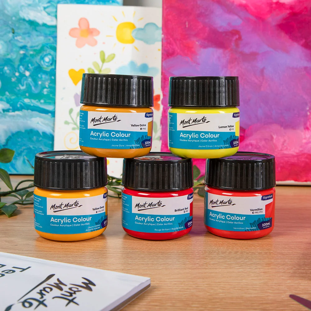 Acrylic Colour Paint Signature 100ml (3.4 US fl.oz) - Vermilion - Image 7