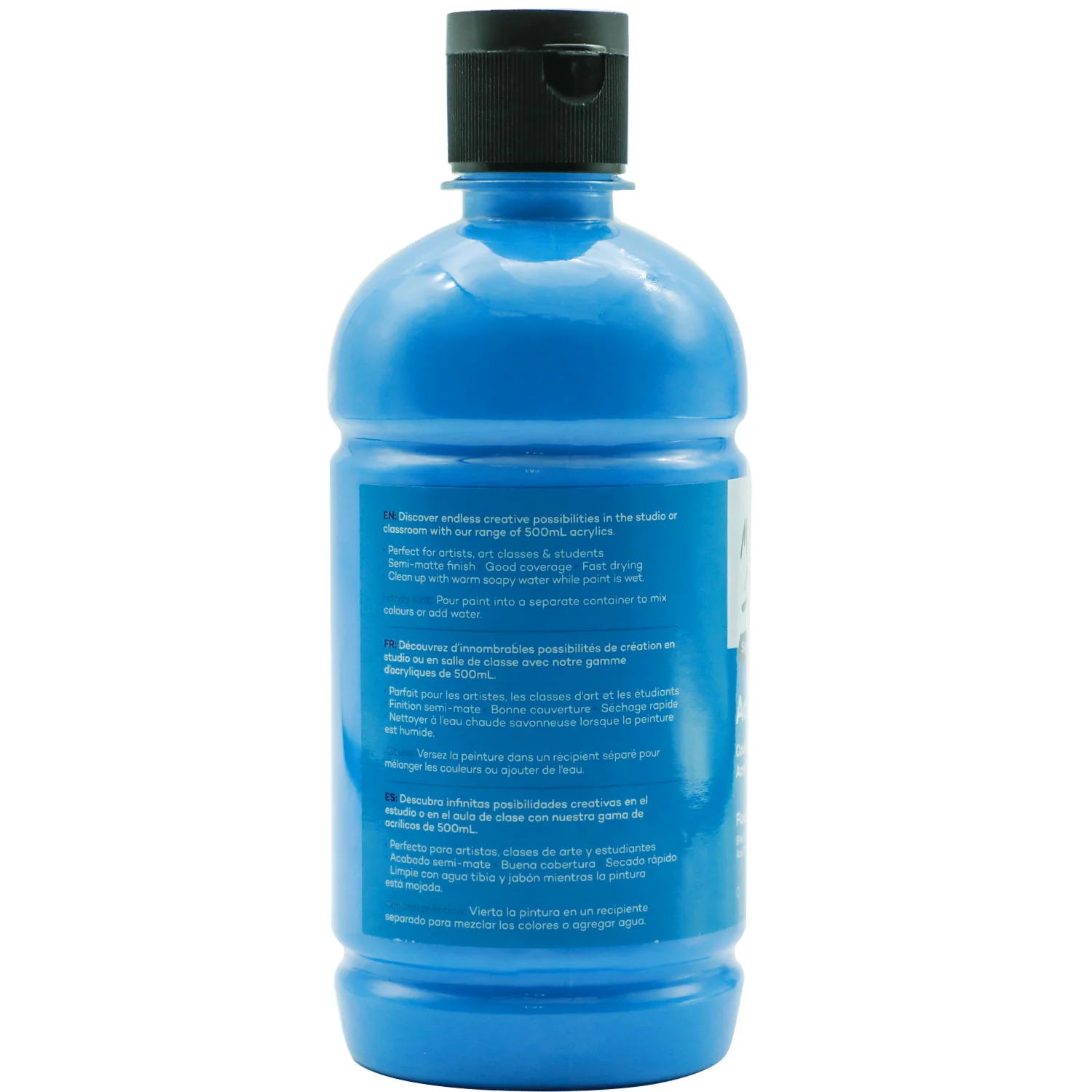 Acrylic Colour Signature 500ml (16.9 US fl.oz) - Fluoro Blue - Image 2