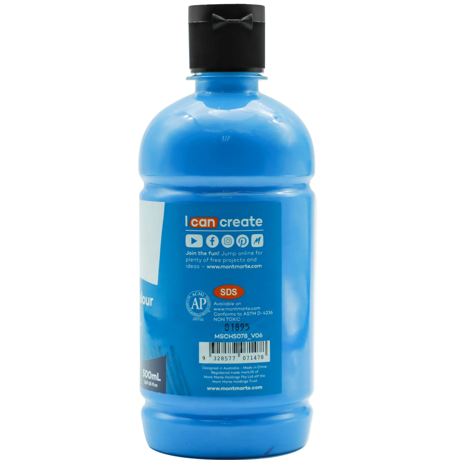 Acrylic Colour Signature 500ml (16.9 US fl.oz) - Fluoro Blue - Image 3