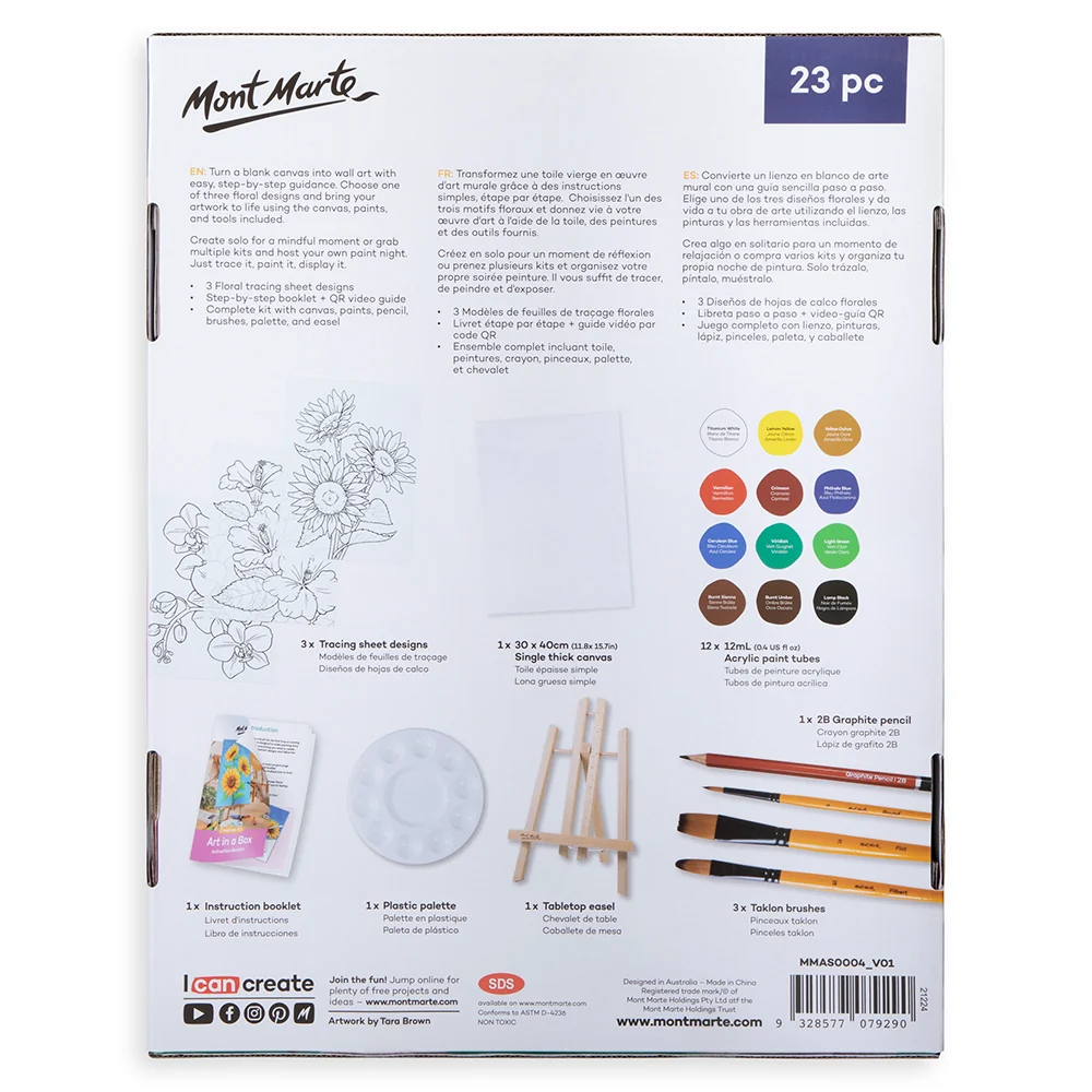 Art in a Box Creative Kit Signature 23pc - Floral - Image 3