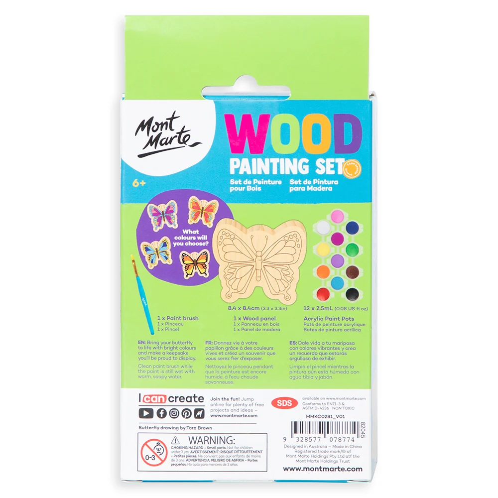 Wood Painting Set 14pc - Butterfly - Image 5