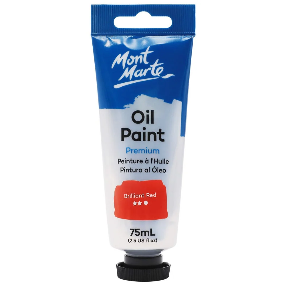 Oil Paint Premium 75ml (2.5 US fl.oz) Tube - Brilliant Red