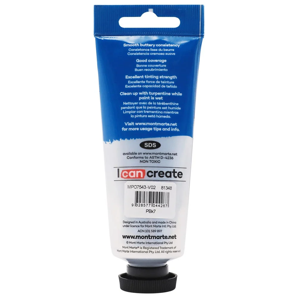 Oil Paint Premium 75ml (2.5 US fl.oz) Tube - Lamp Black - Image 2