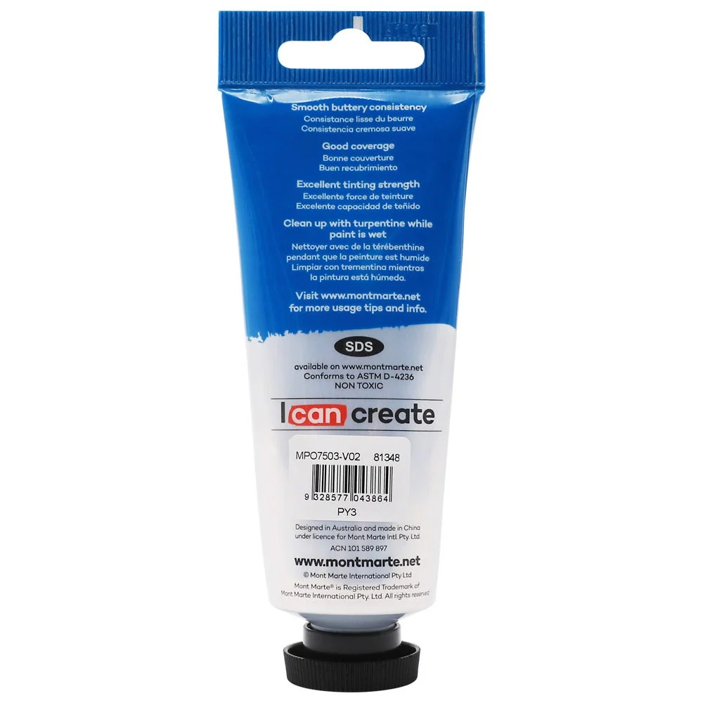 Oil Paint Premium 75ml (2.5 US fl.oz) Tube - Lemon Yellow - Image 2