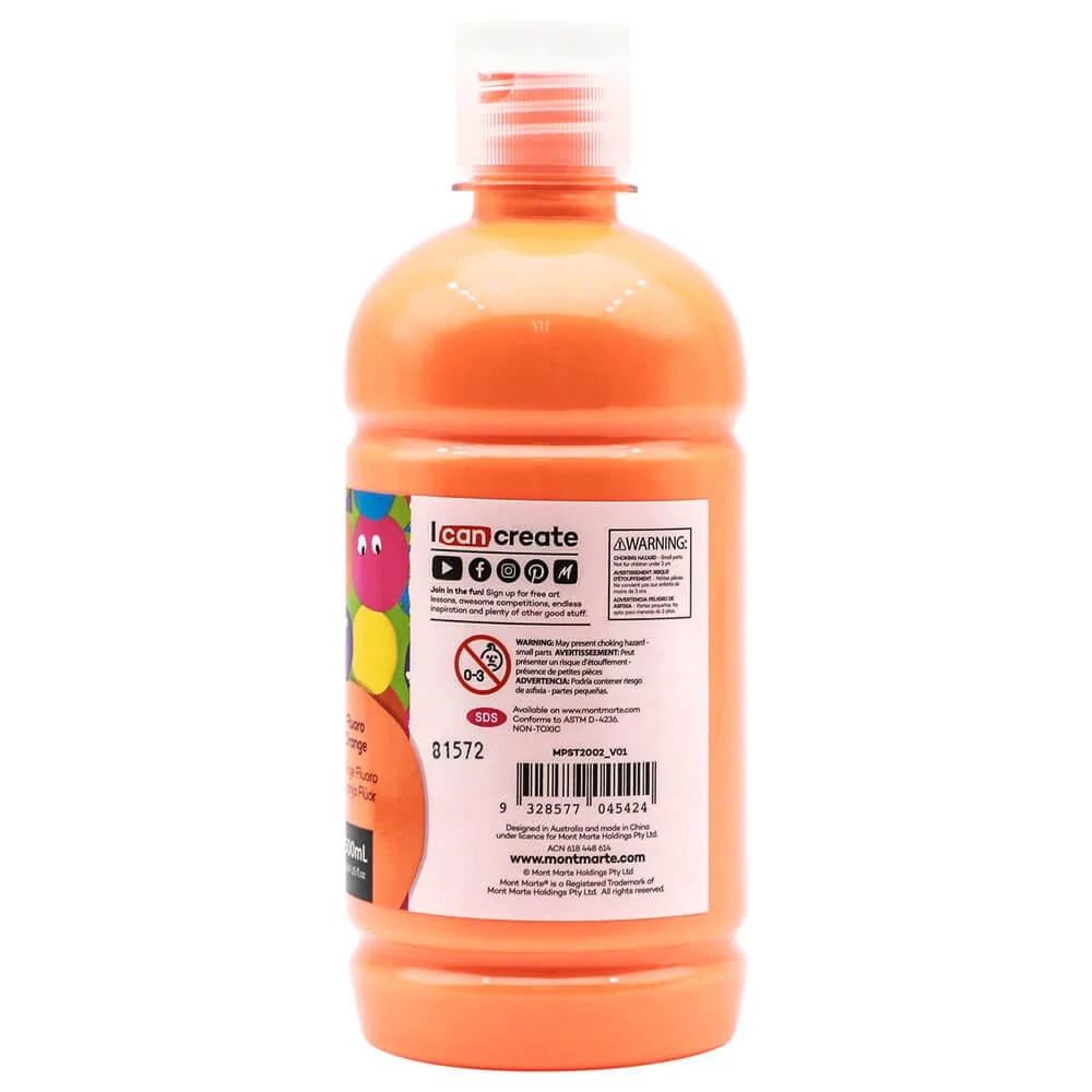 Poster Paint 500ml (16.91 US fl.oz) - Fluoro Orange - Image 2