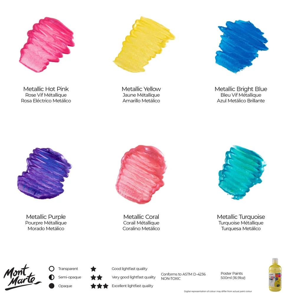 Poster Paint 500ml (16.91 US fl.oz) - Metallic Purple - Image 10