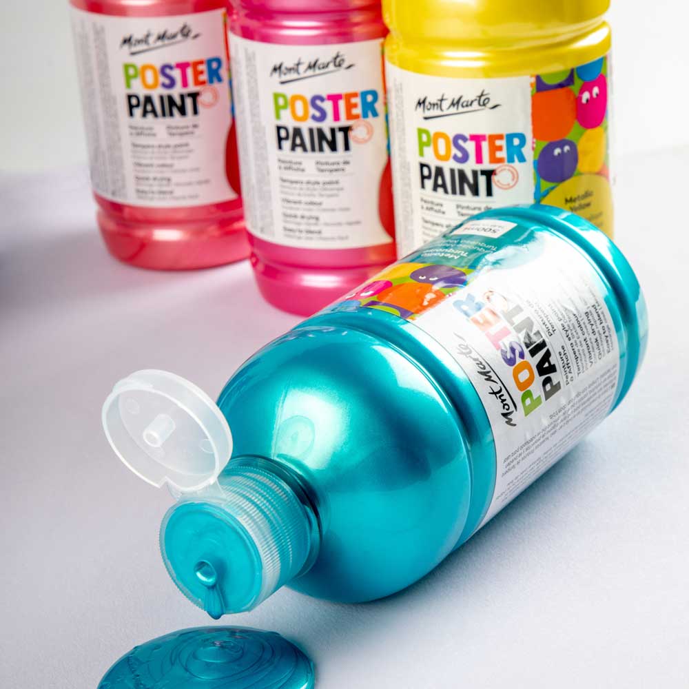 Poster Paint 500ml (16.91 US fl.oz) - Metallic Turquoise - Image 3