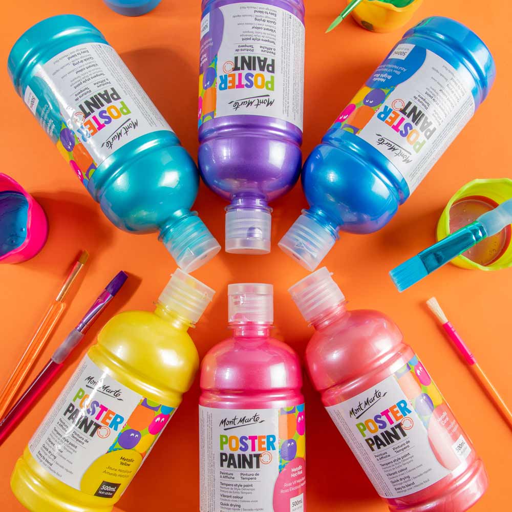 Poster Paint 500ml (16.91 US fl.oz) - Metallic Turquoise - Image 8