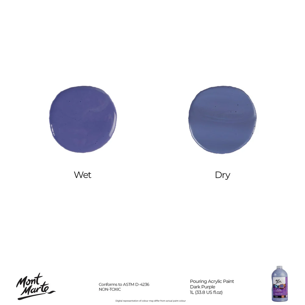 Pouring Acrylic Paint Premium 1L (33.8 US fl.oz) Bottle - Dark Purple - Image 10