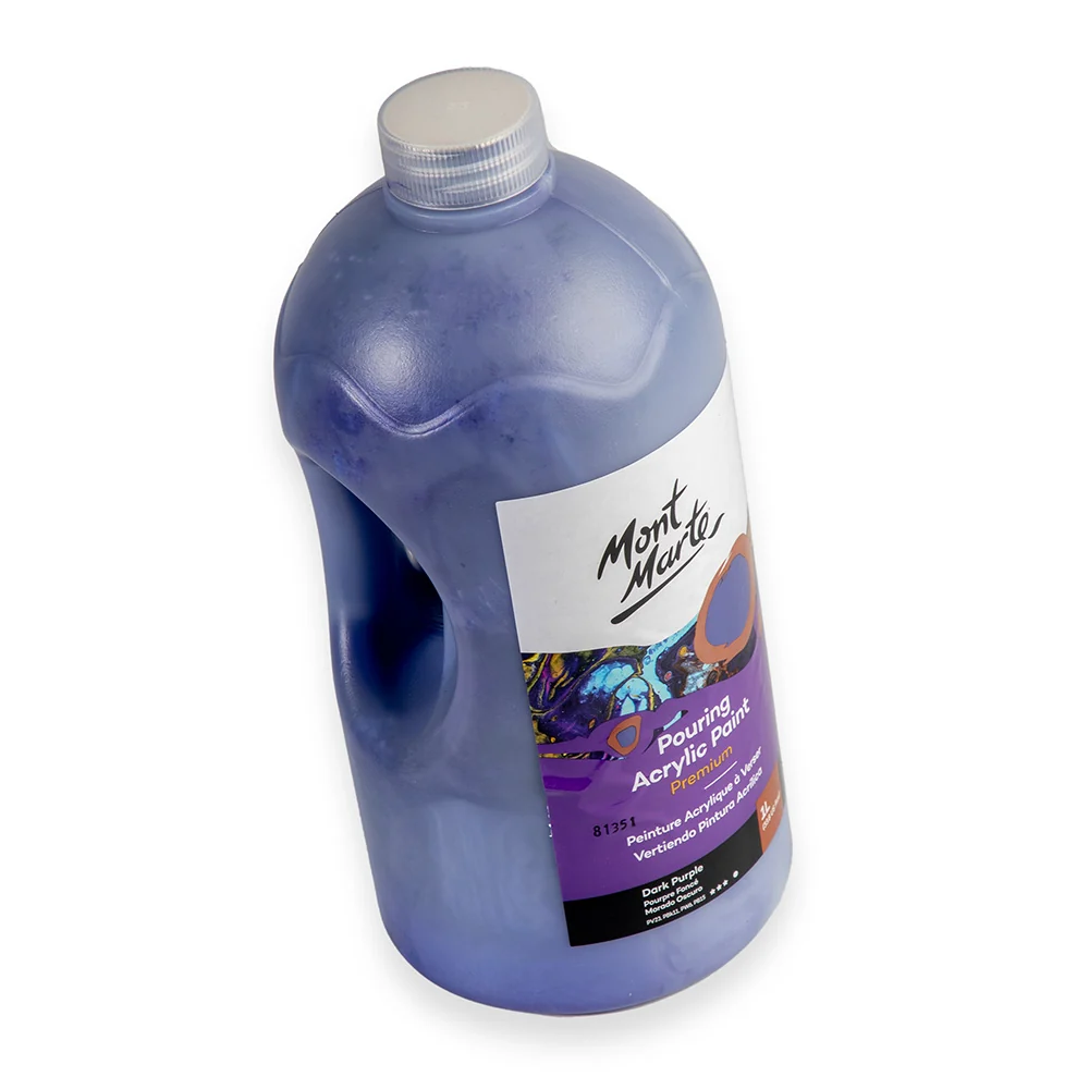 Pouring Acrylic Paint Premium 1L (33.8 US fl.oz) Bottle - Dark Purple - Image 2