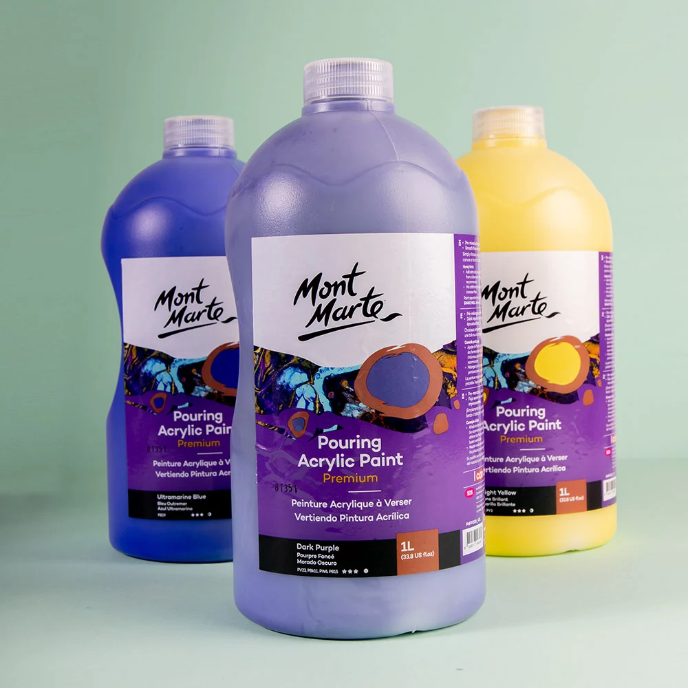 Pouring Acrylic Paint Premium 1L (33.8 US fl.oz) Bottle - Dark Purple - Image 7