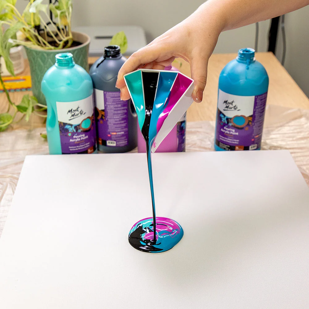 Pouring Acrylic Paint Premium 1L (33.8 US fl.oz) Bottle - Lamp Black - Image 6