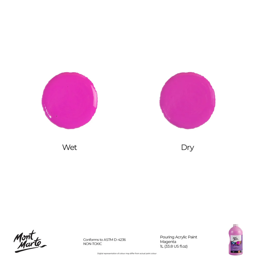 Pouring Acrylic Paint Premium 1L (33.8 US fl.oz) Bottle - Magenta - Image 10