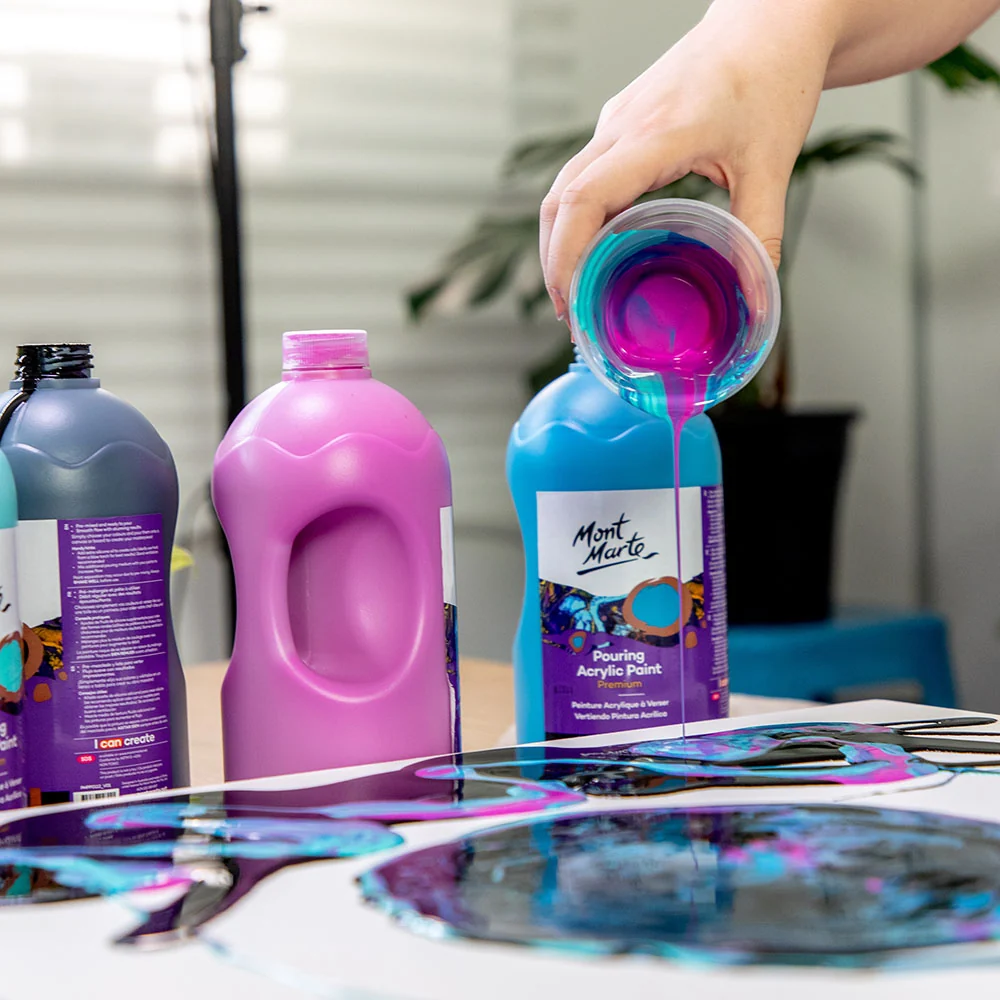 Pouring Acrylic Paint Premium 1L (33.8 US fl.oz) Bottle - Magenta - Image 6