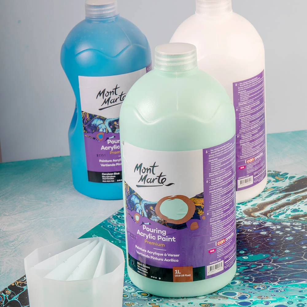 Pouring Acrylic Paint Premium 1L (33.8 US fl.oz) Bottle - Titanium White - Image 8