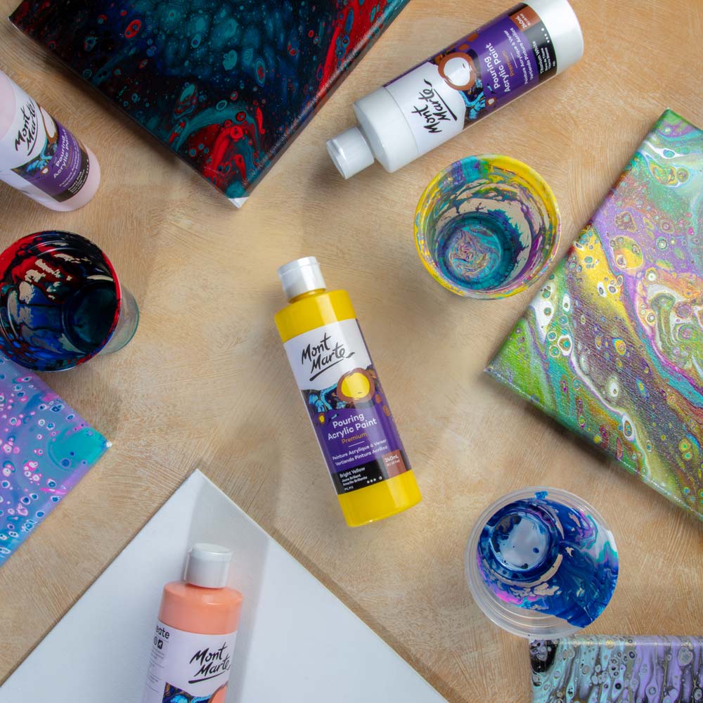 Pouring Acrylic Paint Premium 240ml (8.12 US fl.oz) - Bright Yellow - Image 8