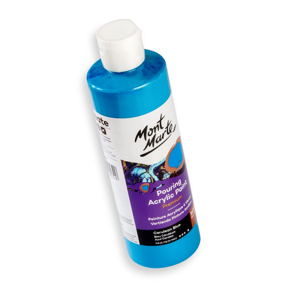 Pouring Acrylic Paint Premium 240ml (8.12 US fl.oz) - Cerulean Blue - Image 2