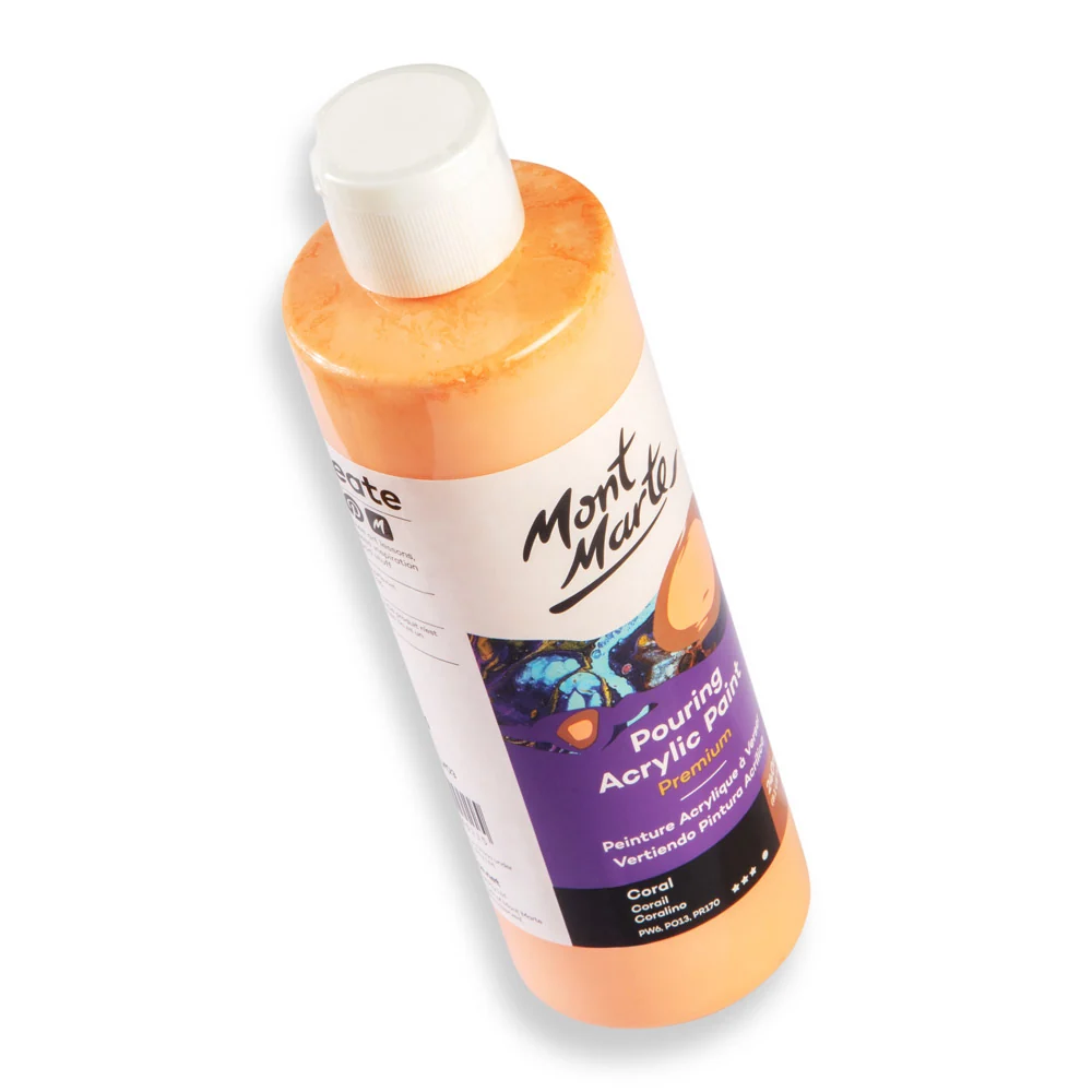 Pouring Acrylic Paint Premium 240ml (8.12 US fl.oz) - Coral - Image 2