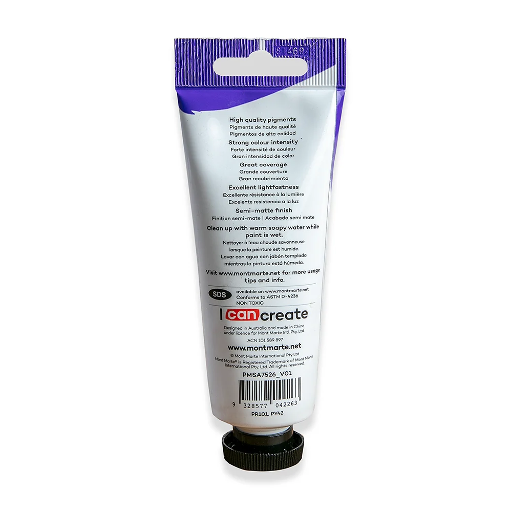 Satin Acrylic Paint Premium 75ml (2.5 US fl.oz) Tube - Burnt Sienna - Image 3