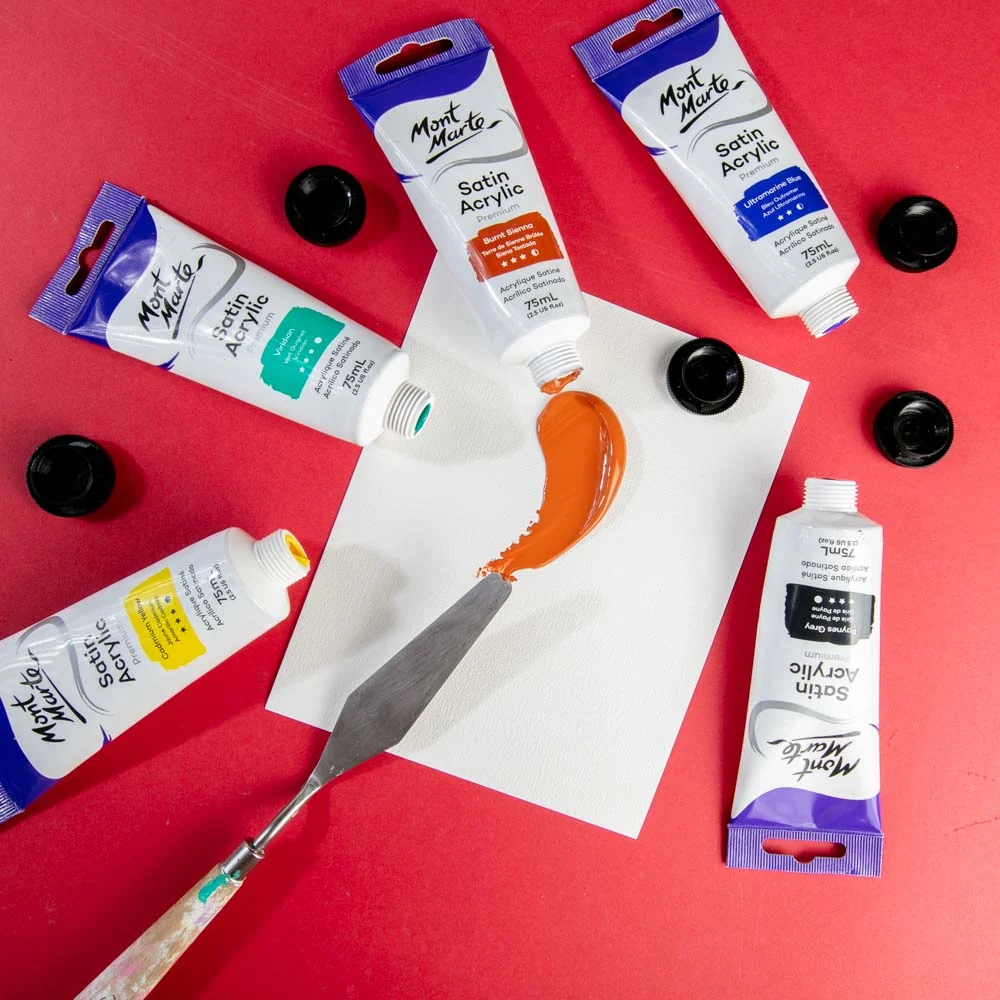 Satin Acrylic Paint Premium 75ml (2.5 US fl.oz) Tube - Burnt Sienna - Image 5