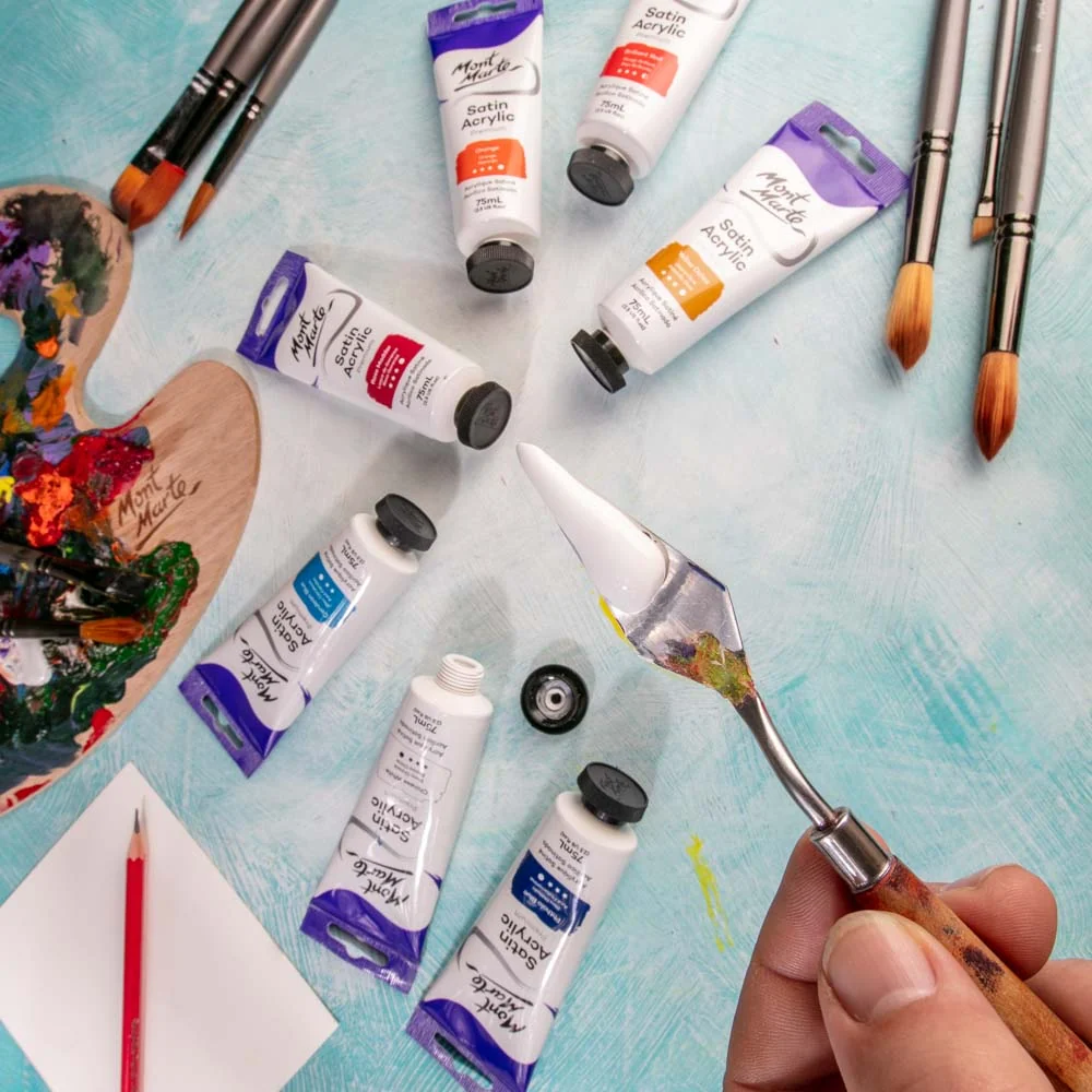 Satin Acrylic Paint Premium 75ml (2.5 US fl.oz) Tube - Chinese White - Image 7