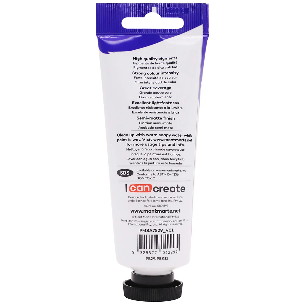 Satin Acrylic Paint Premium 75ml (2.5 US fl.oz) Tube - Paynes Grey - Image 3
