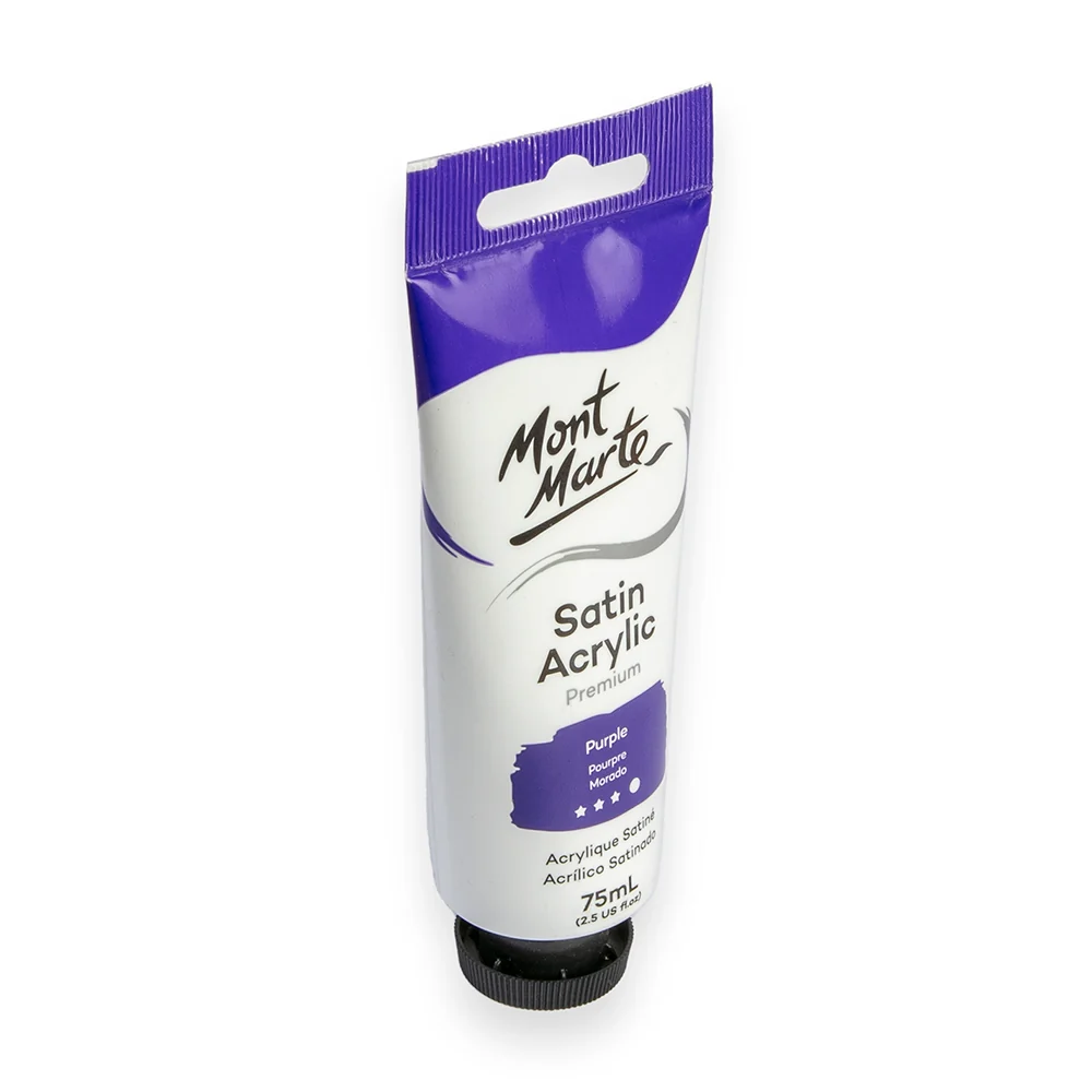 Satin Acrylic Paint Premium 75ml (2.5 US fl.oz) Tube - Purple - Image 2