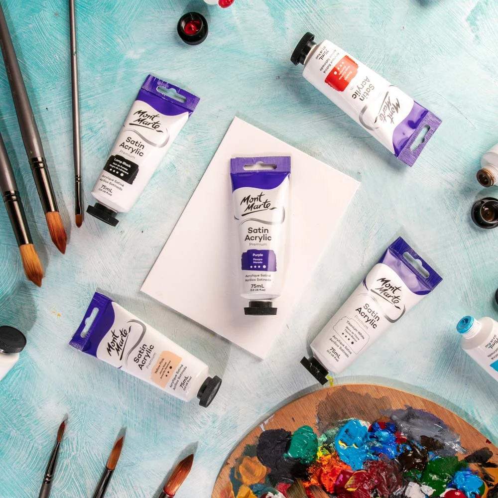 Satin Acrylic Paint Premium 75ml (2.5 US fl.oz) Tube - Purple - Image 6