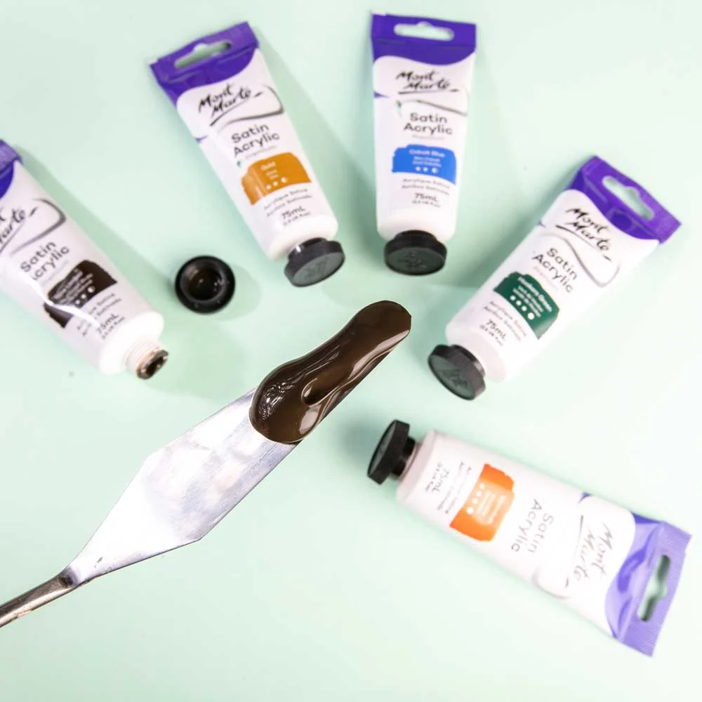 Satin Acrylic Paint Premium 75ml (2.5 US fl.oz) Tube - Raw Umber - Image 7