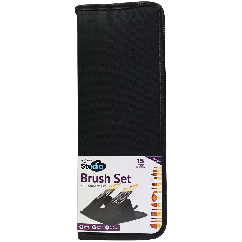 Studio Brush Set in Easel Wallet 15pc - Image 2