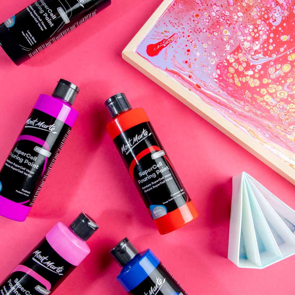 SuperCell Pouring Paint Premium 240ml (8.1 US fl.oz) - Cadmium Red - Image 8