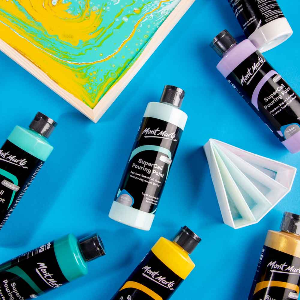 SuperCell Pouring Paint Premium 240ml (8.1 US fl.oz) - Light Aquamarine - Image 9