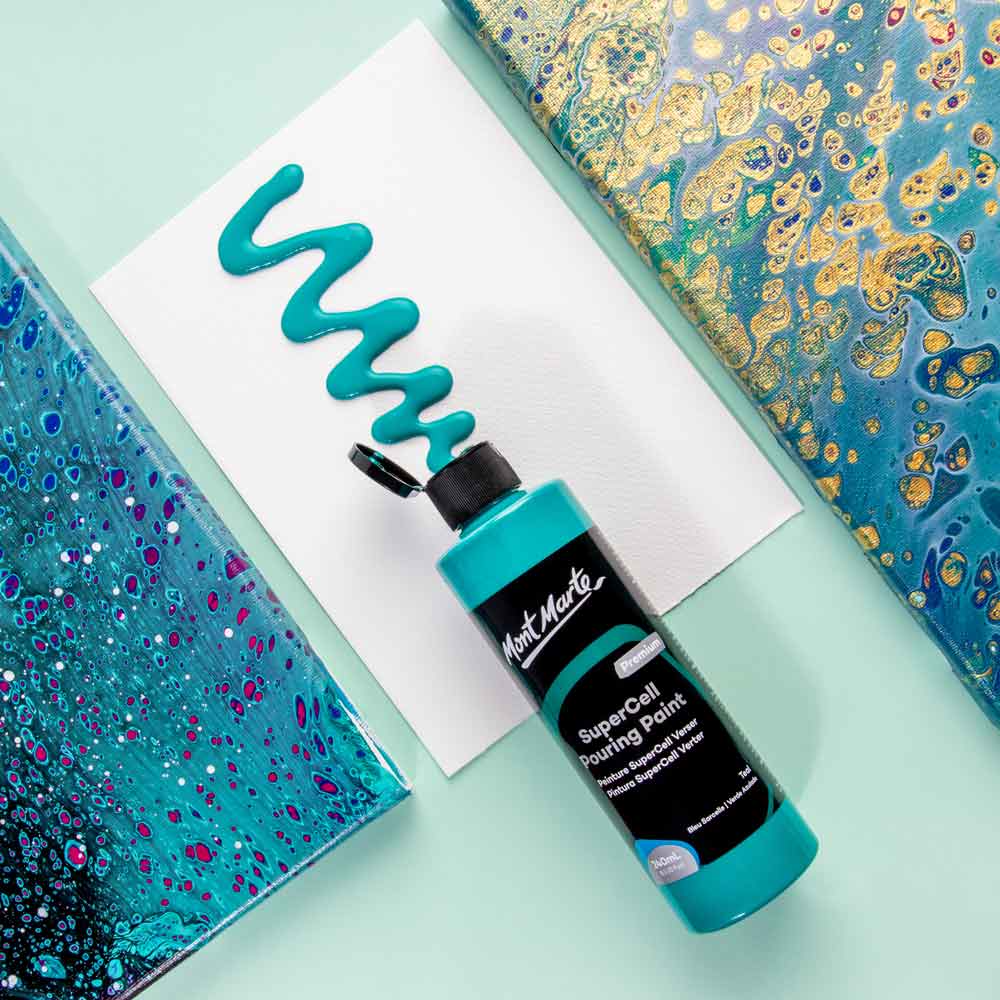 SuperCell Pouring Paint Premium 240ml (8.1 US fl.oz) - Teal - Image 2