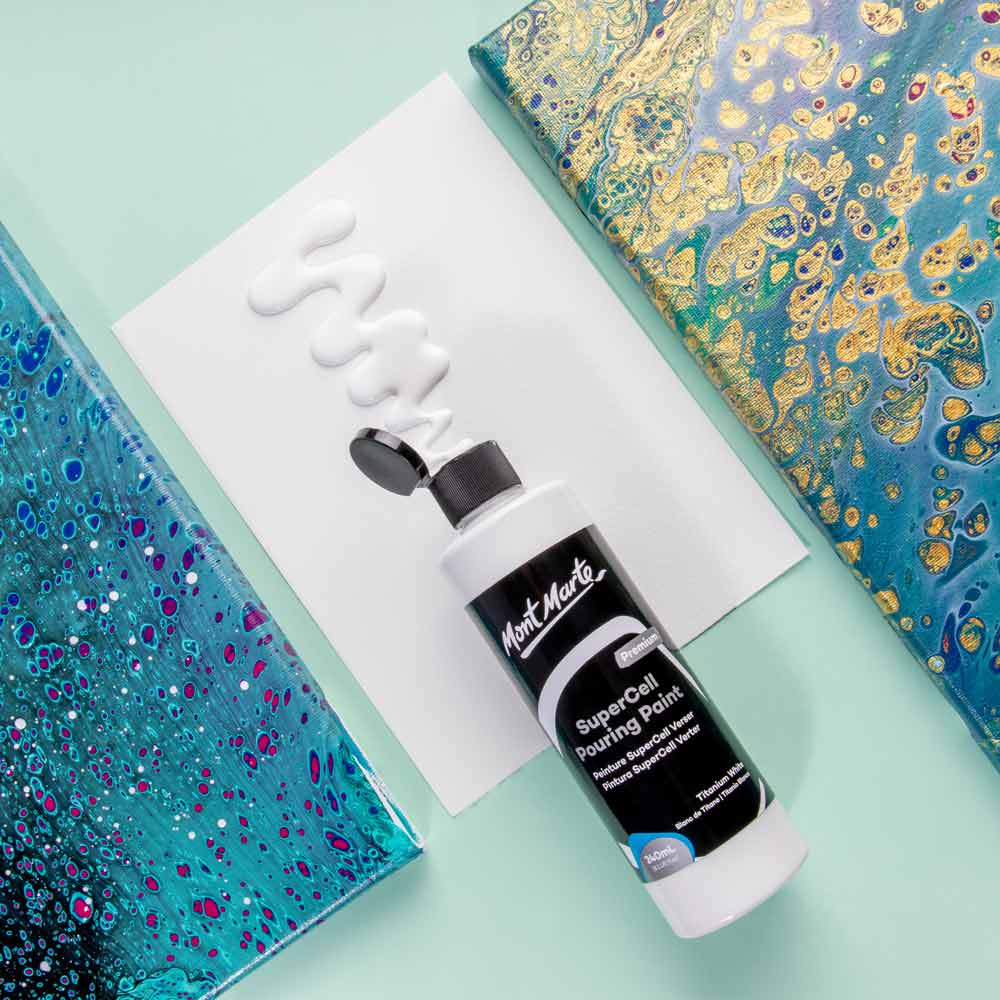 SuperCell Pouring Paint Premium 240ml (8.1 US fl.oz) - Titanium White - Image 2