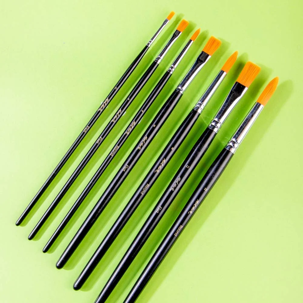 Taklon Brush Set Round and Flat Discovery 7pc - Image 2