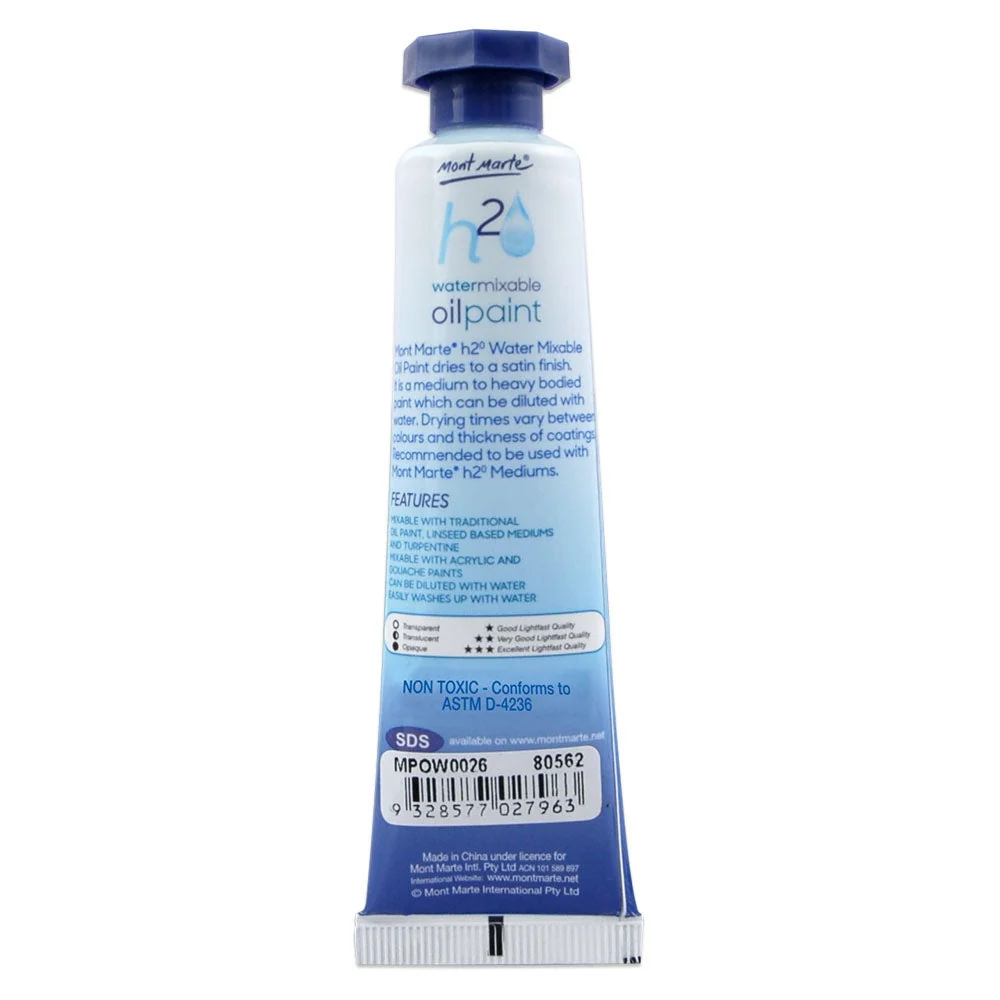 Water Mixable Oil Paint 37ml (1.25oz) - Phthalo Blue - Image 2