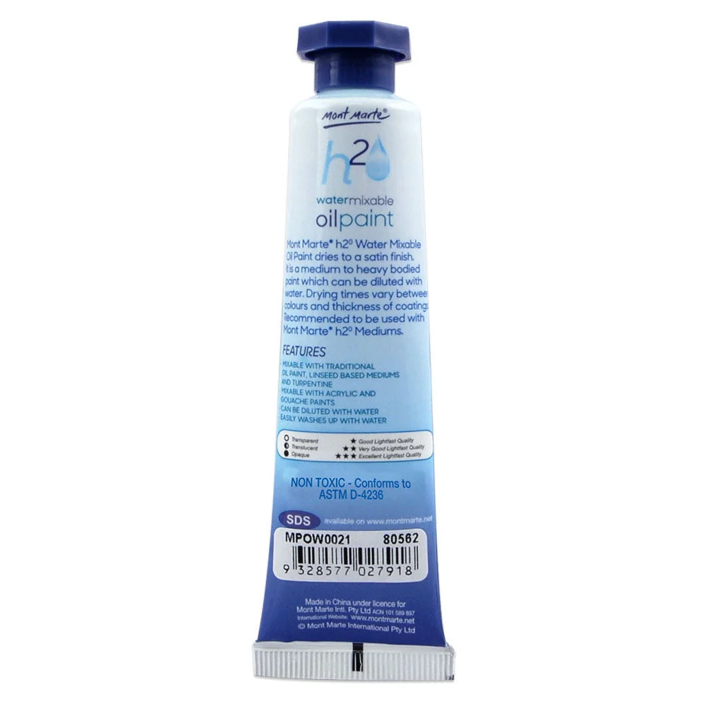 Water Mixable Oil Paint 37ml (1.25oz) - Sky Blue - Image 2