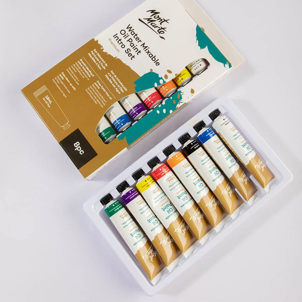 Water Mixable Oil Paint Intro Set Premium 8pc x 18ml (0.6 US fl.oz) - Image 2