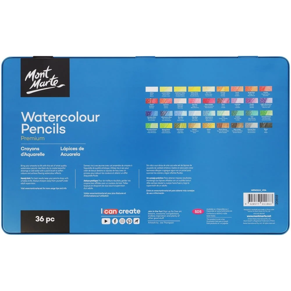 Watercolour Pencils in Tin Premium 36pc - Image 2