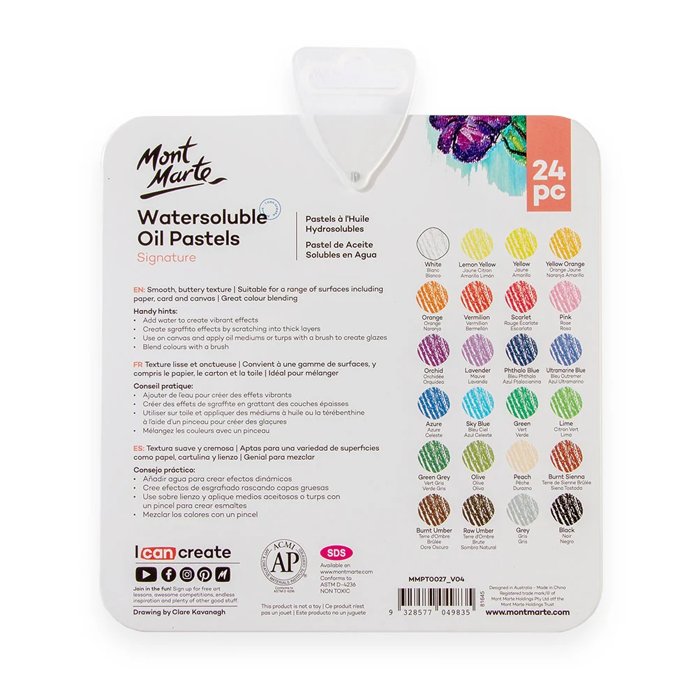 Watersoluble Oil Pastels in Tin Box Signature 24pc - Image 4